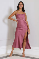 Dressing To Impress Satin Maxi Dress Rose