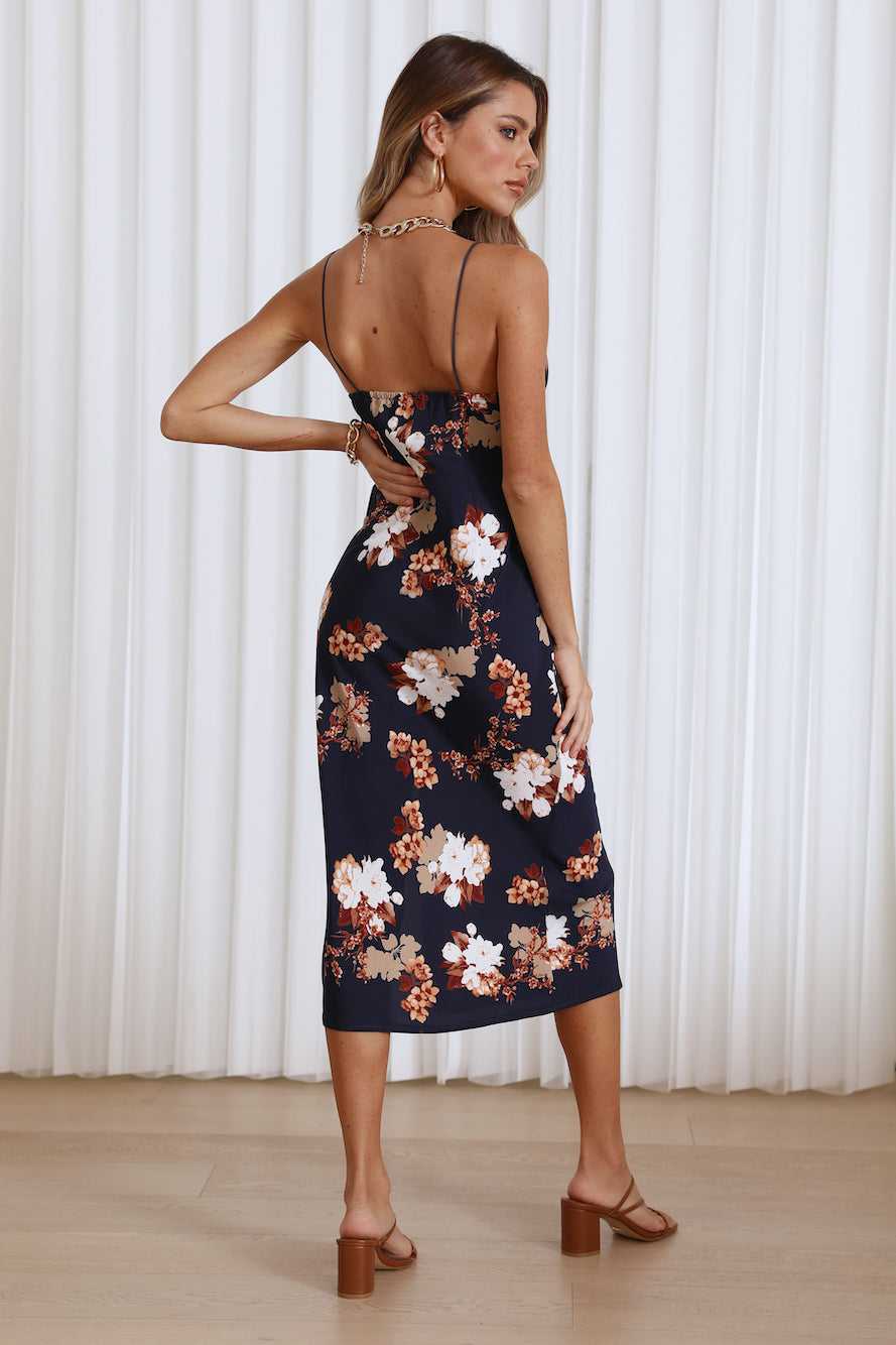Lost At Sea Midi Dress Navy