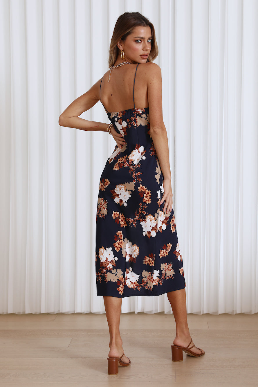 Lost At Sea Midi Dress Navy