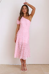 In Full Bloom Mesh Midi Dress Pink