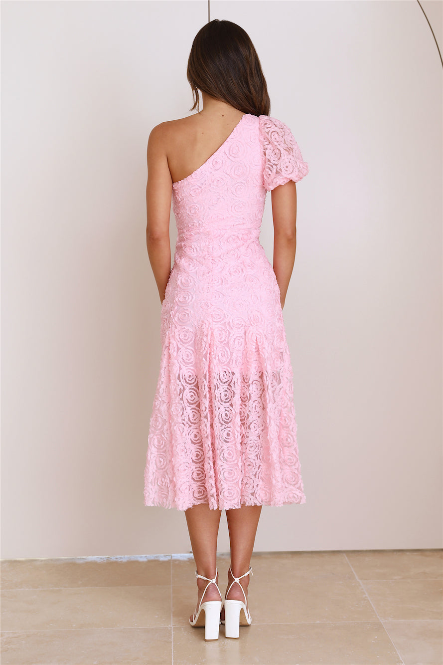 In Full Bloom Mesh Midi Dress Pink