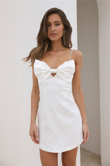 Cocktail Time Satin Mini Dress White