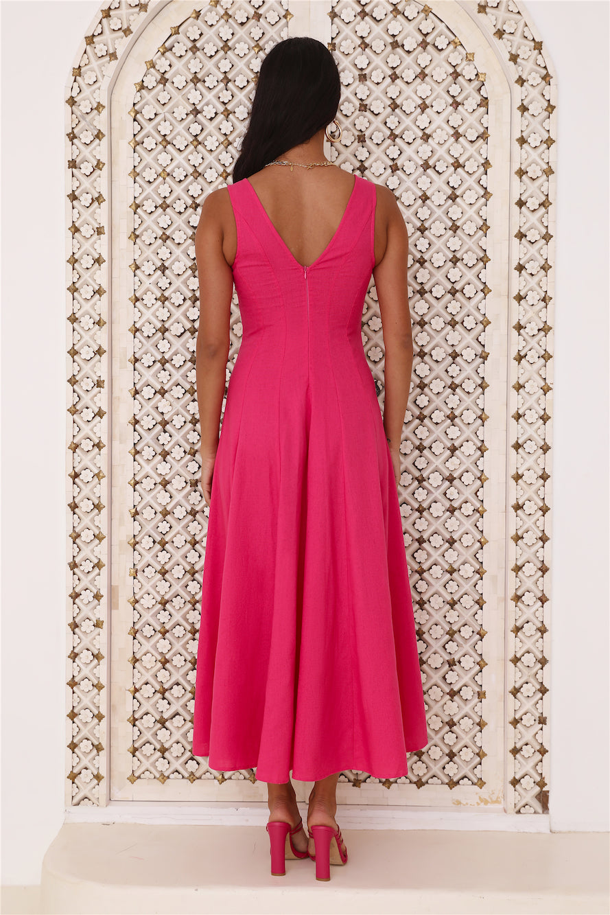 Dusk Soiree Midi Dress Pink