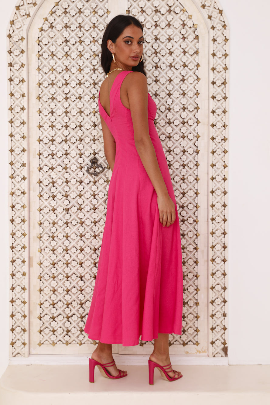 Dusk Soiree Midi Dress Pink