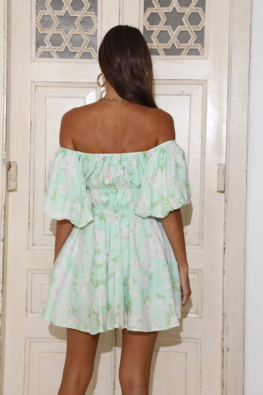On A Sugar High Mini Dress Green