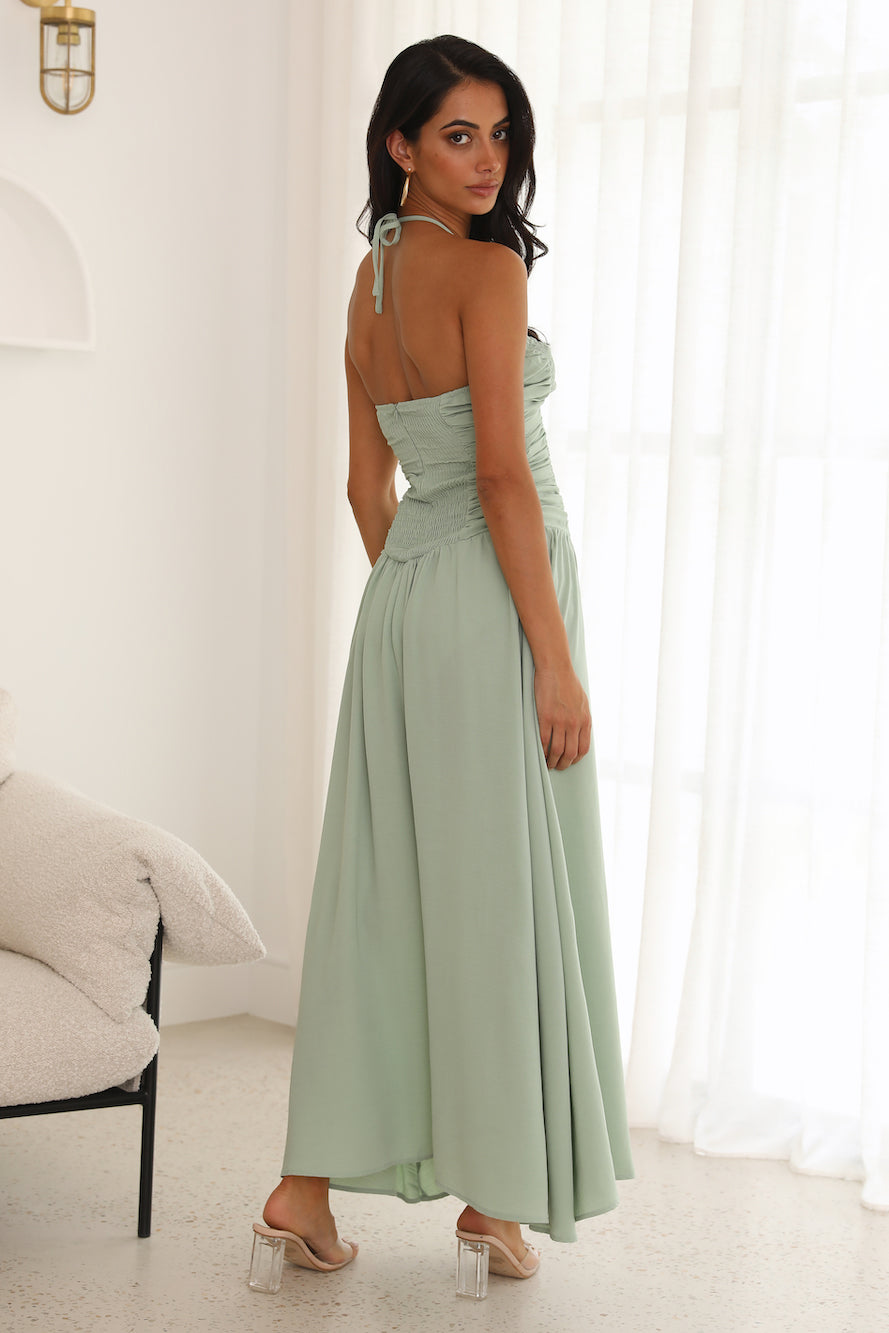 Go Back In Time Midi Dress Green