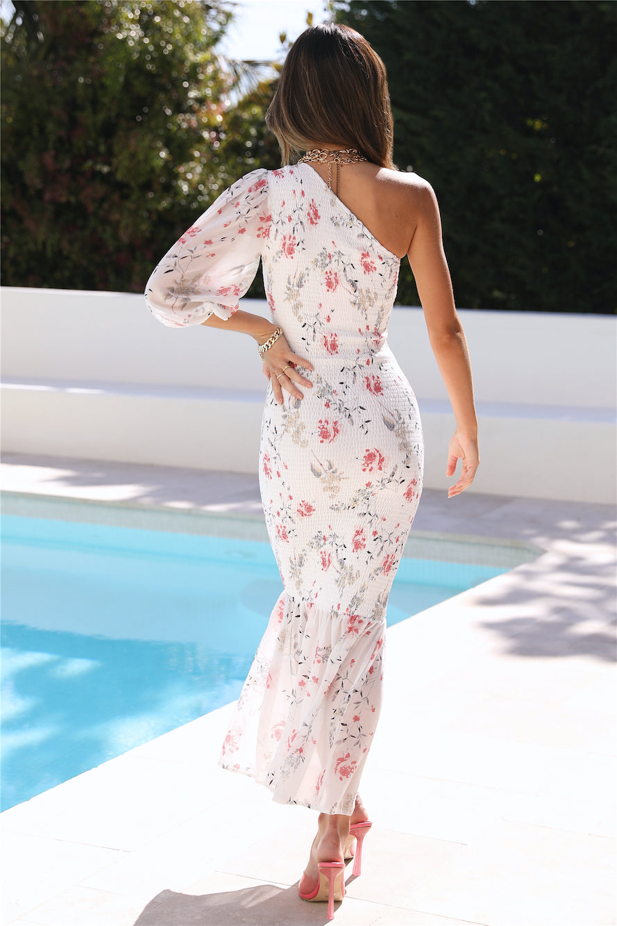 Best Fit Maxi Dress White Red Floral