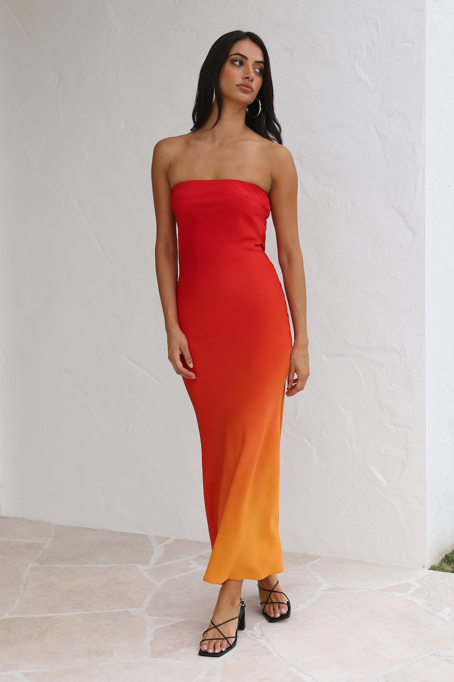 Lover Of Sunsets Midi Dress Red