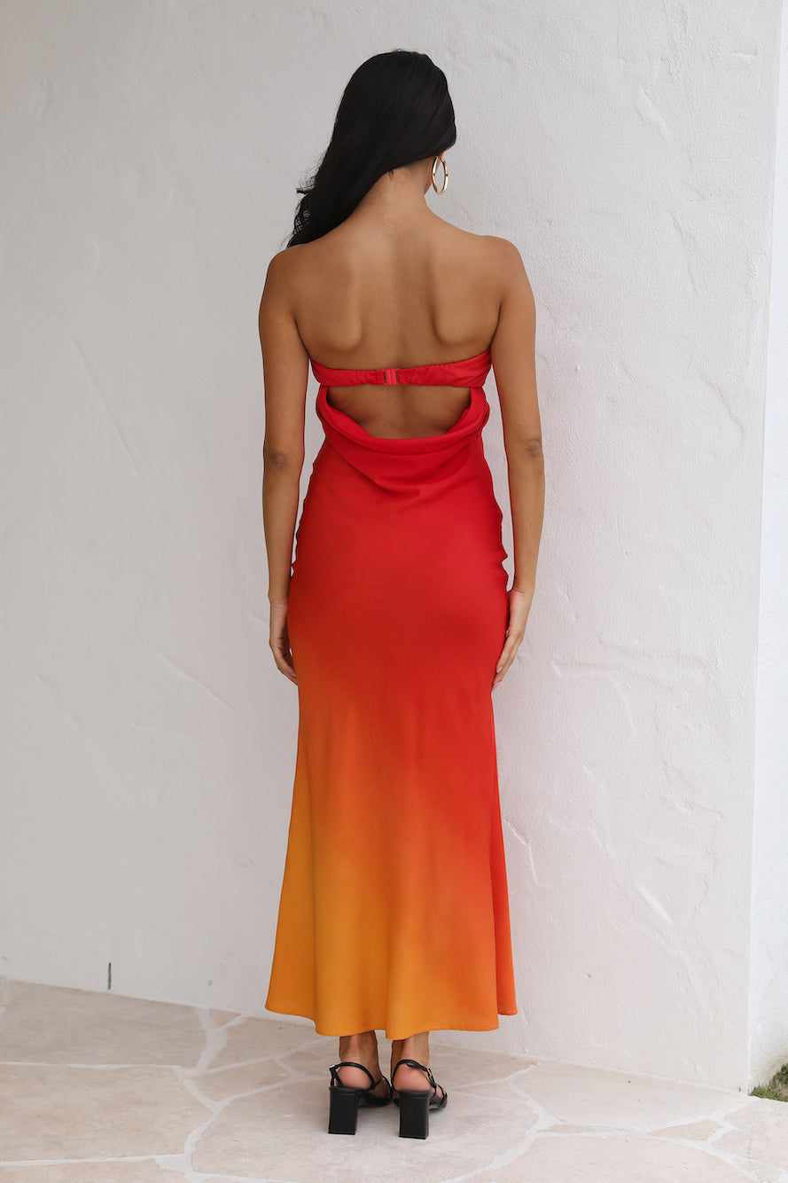 Lover Of Sunsets Midi Dress Red