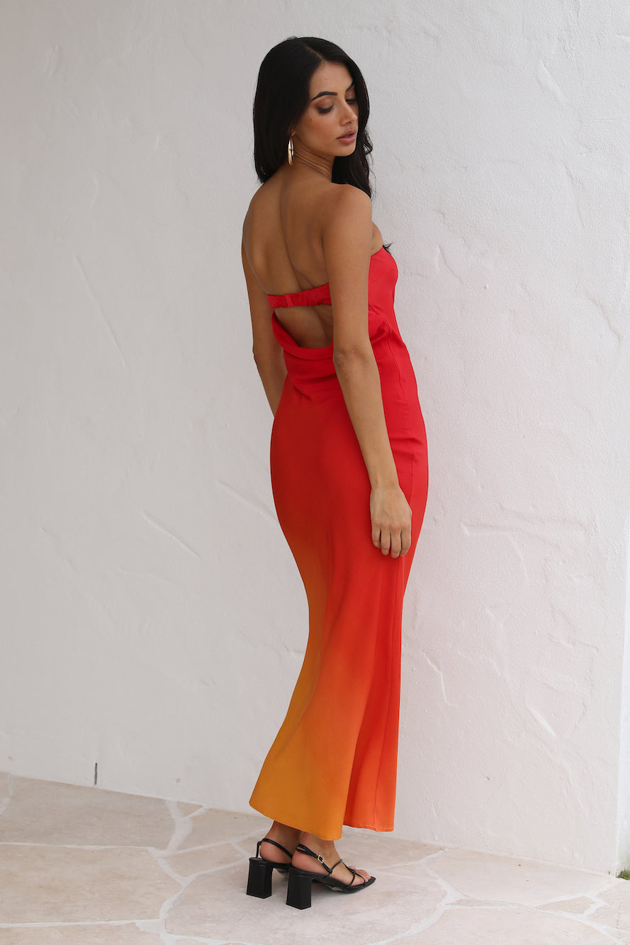 Lover Of Sunsets Midi Dress Red