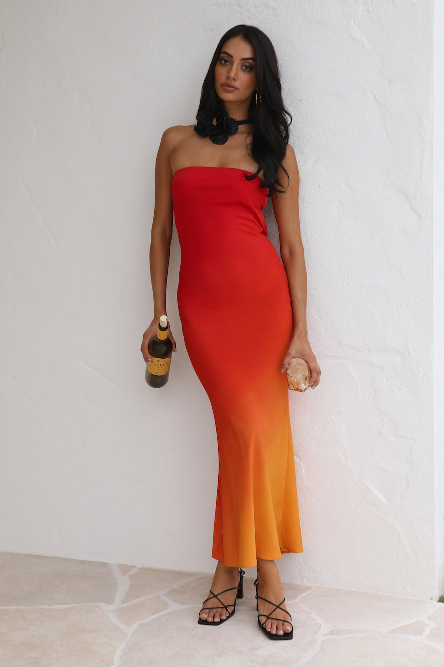 Lover Of Sunsets Midi Dress Red
