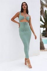 Found Gold Midi Dress Sage