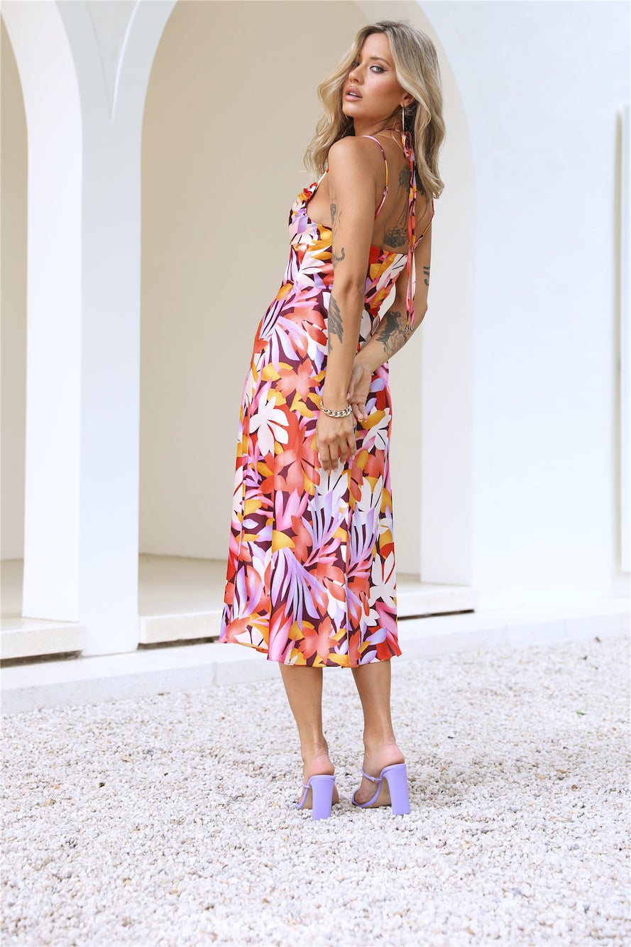 Gorg Sight Midi Dress Orange