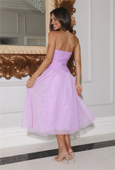 Glass Castle Tulle Midi Dress Purple