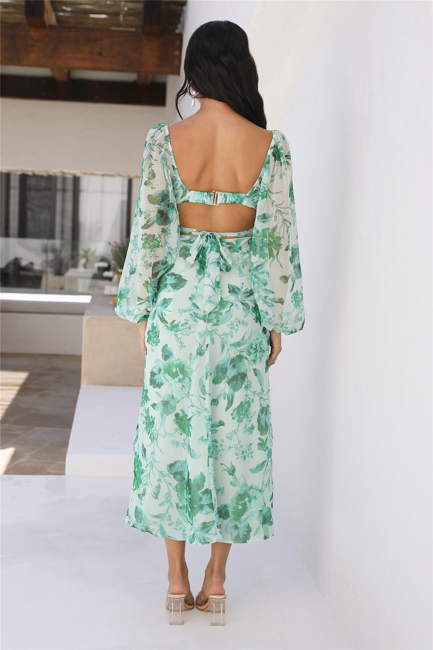 Dahlia Kisses Midi Dress Green