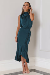 Party To Go Midi Dress Teal