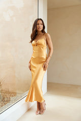 Material Girl Satin Midi Dress Mango