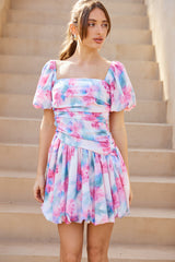 Fast Light Bubble Mini Dress Pink