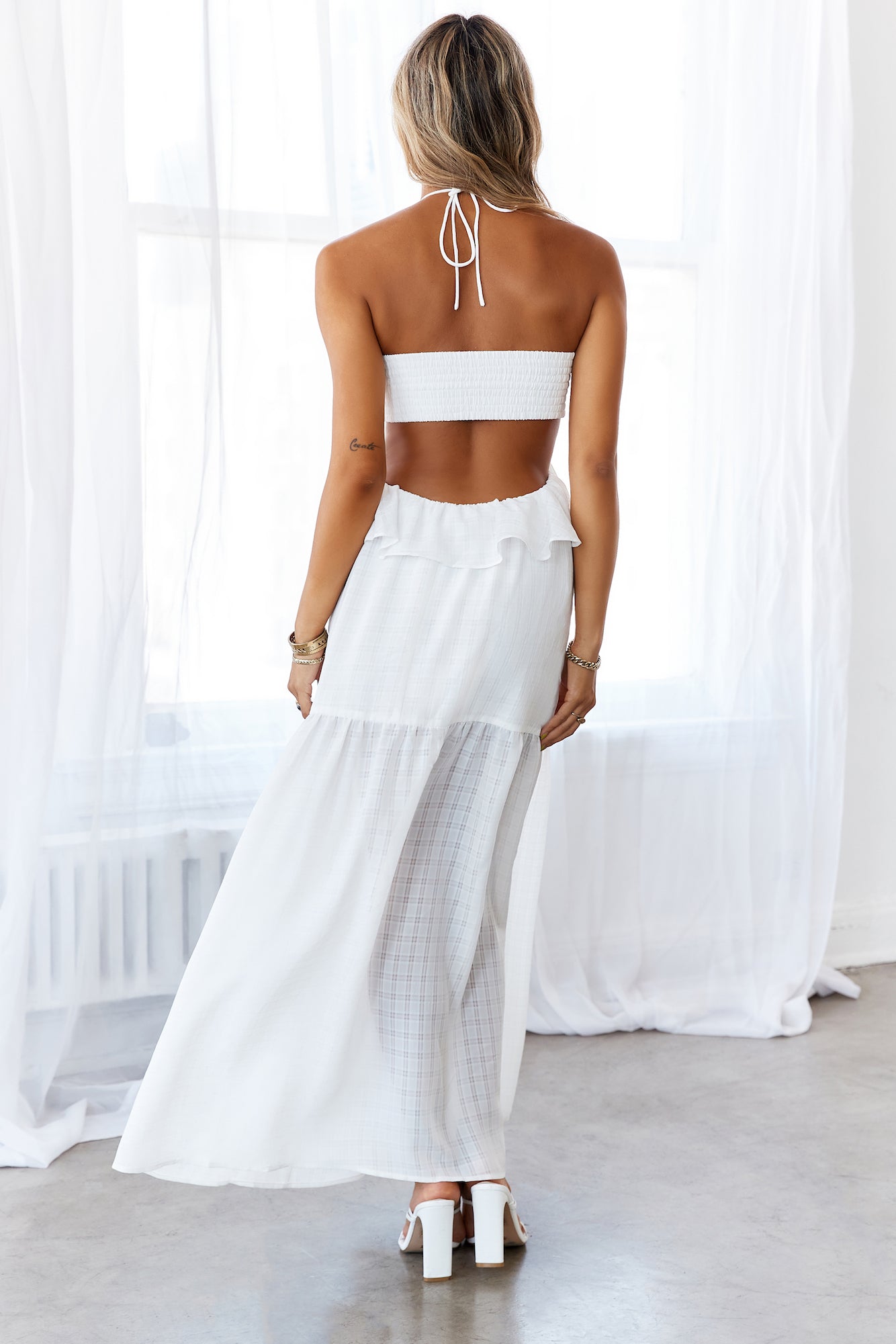 HELLO MOLLY Laugh With You Maxi Dress White