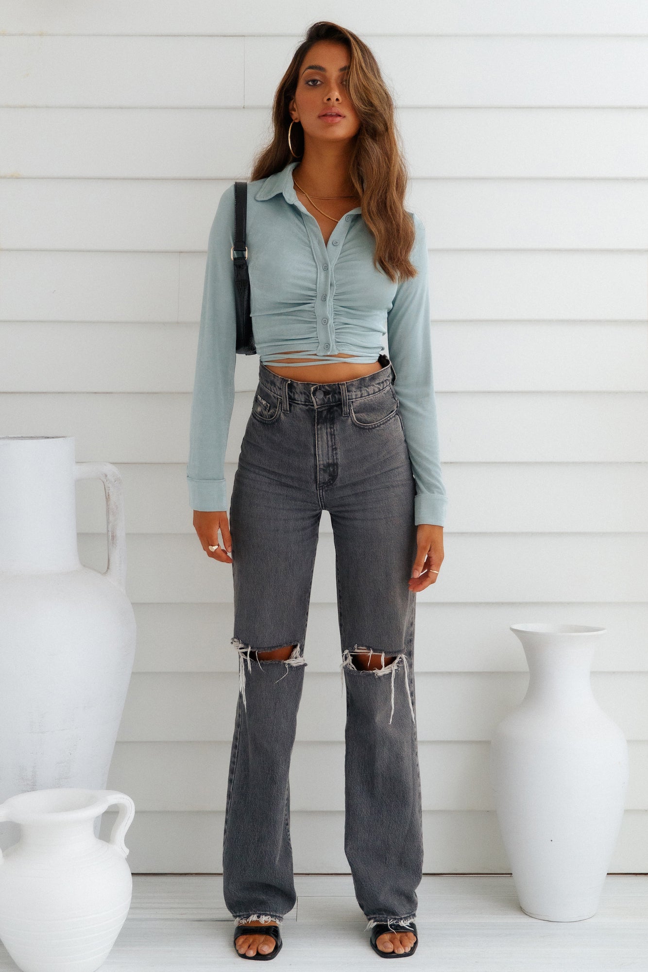 Everyone Says I Love You Crop Top Sage