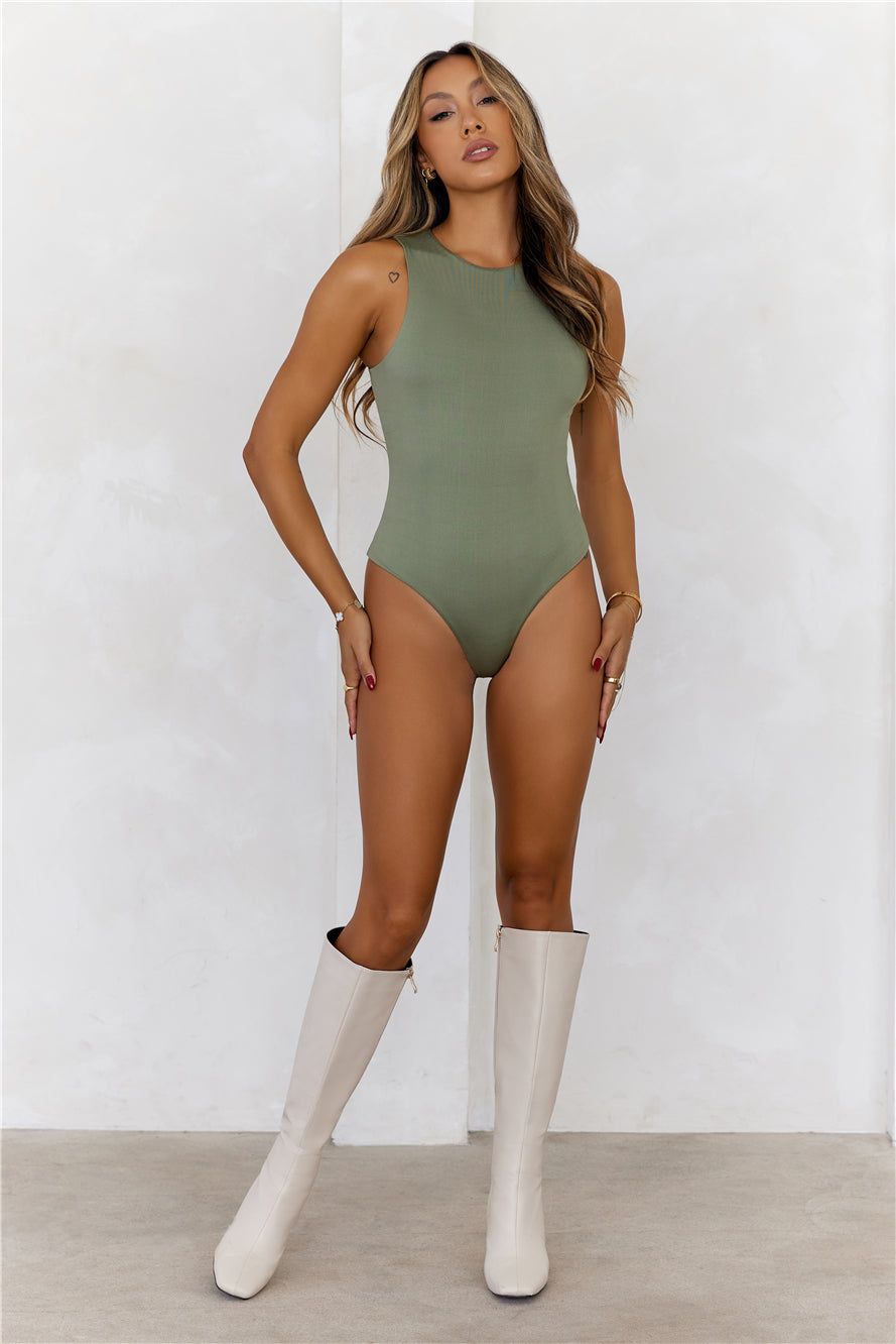 HELLO MOLLY BASE Repeat After Me Bodysuit Khaki
