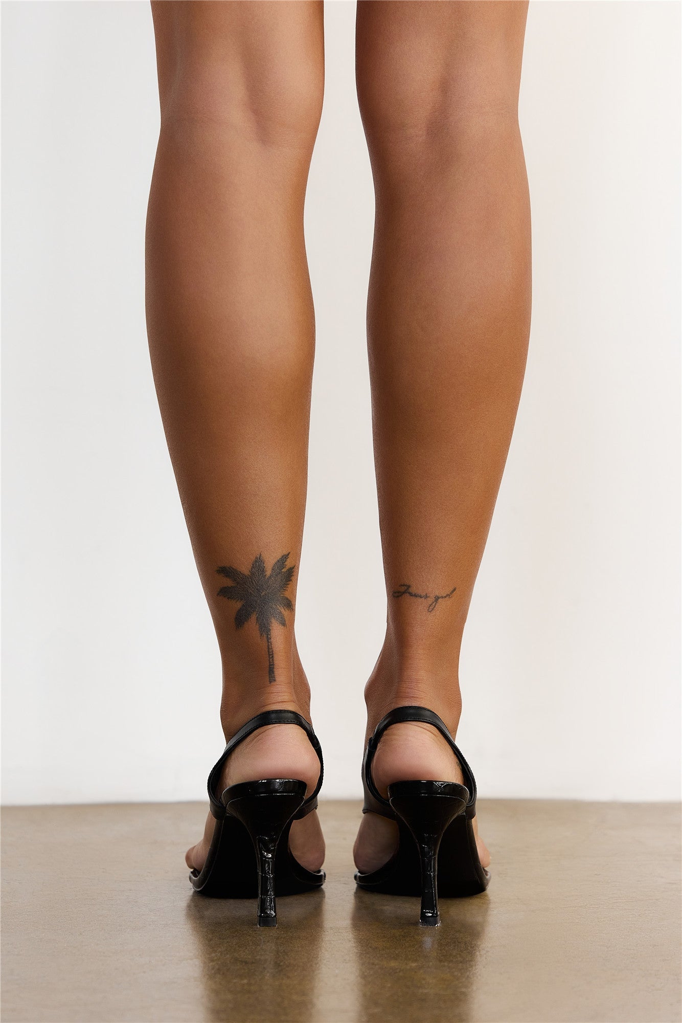 Improv Heels Black Leather