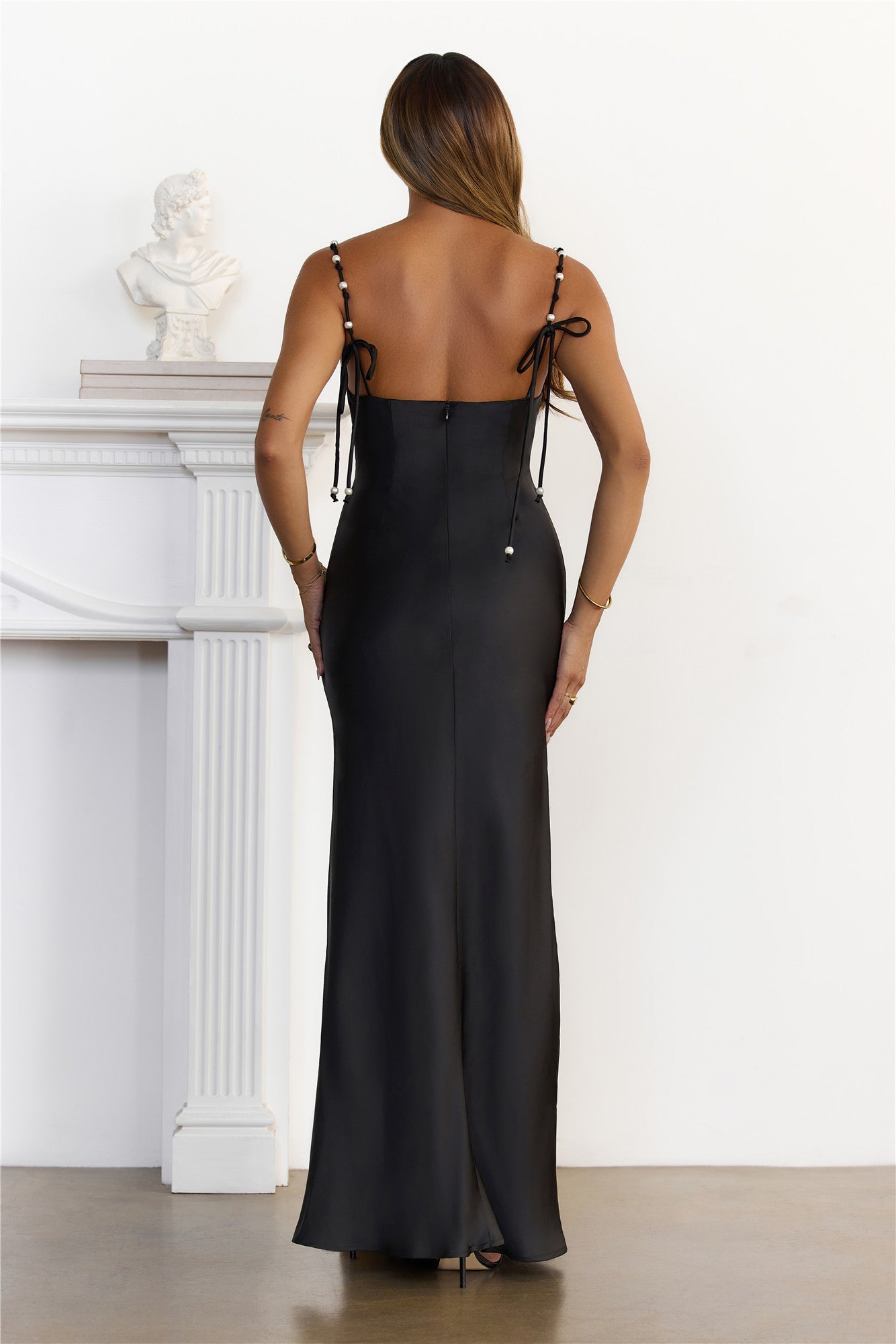 Evening Icons Satin Maxi Dress Black