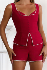 Gilded Romance Shorts Red