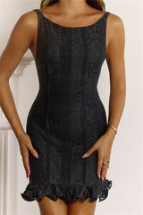 Effortless Bloom Lace Mini Dress Black