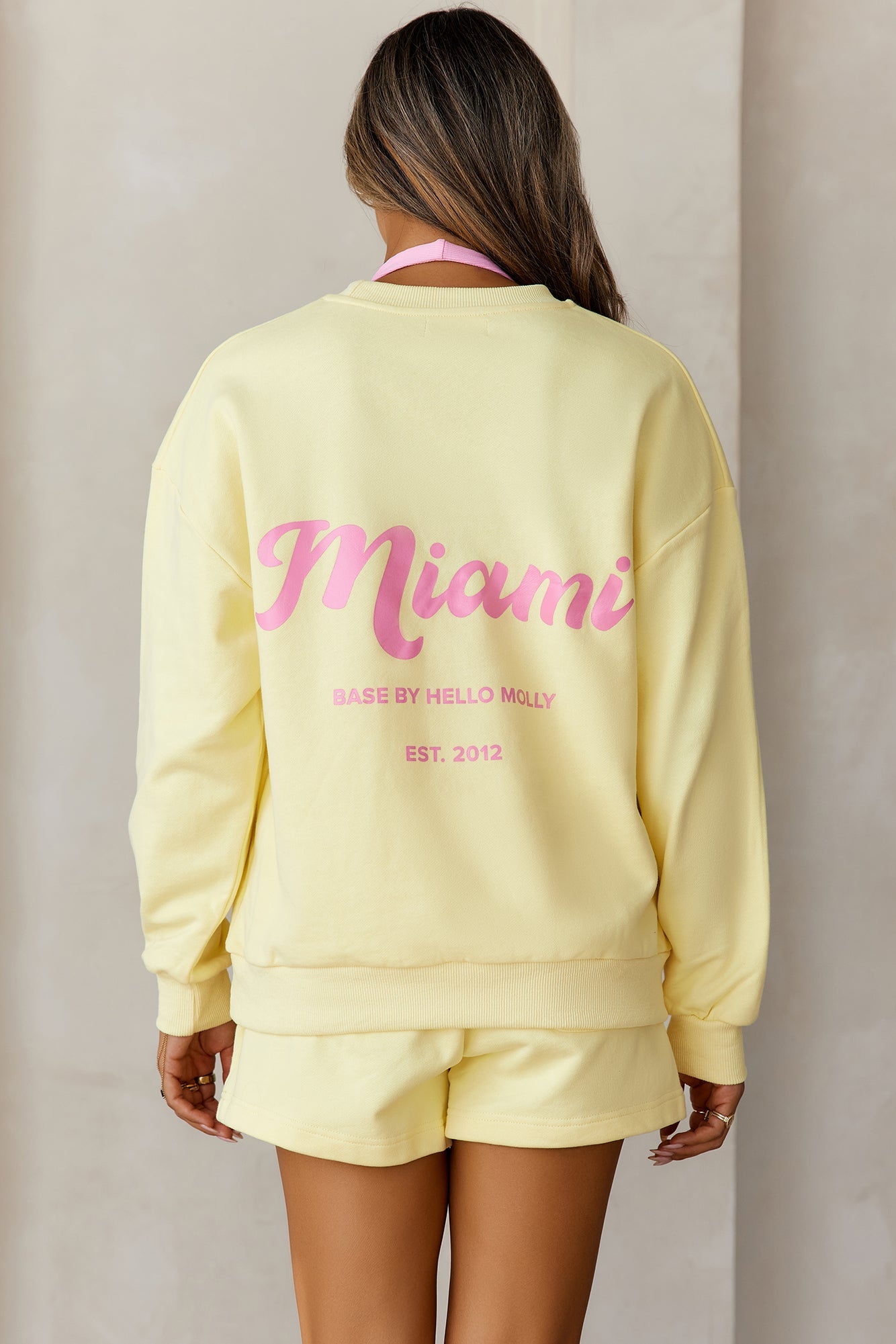 BASE Round Neck Miami Sweatshirt Lemon