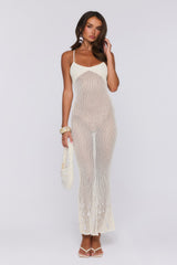 Brings The Heat Knit Maxi Dress Cream