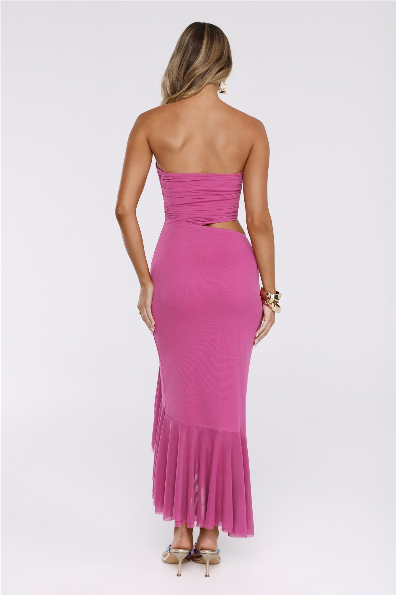 Editorial Instinct Strapless Maxi Dress Plum