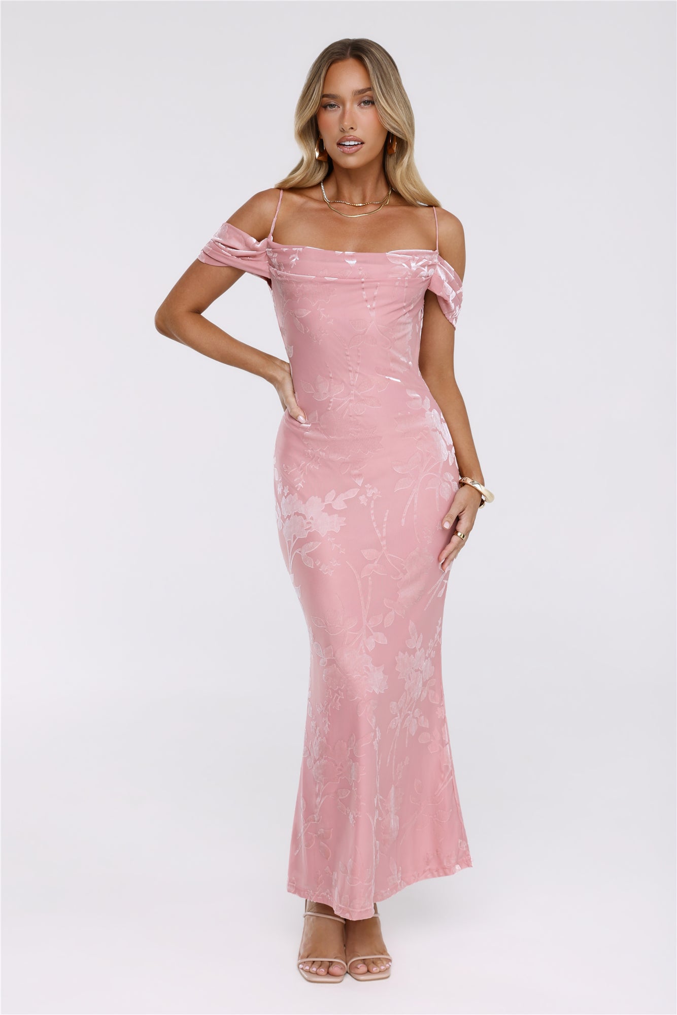 Glow Petal Midi Dress Pink