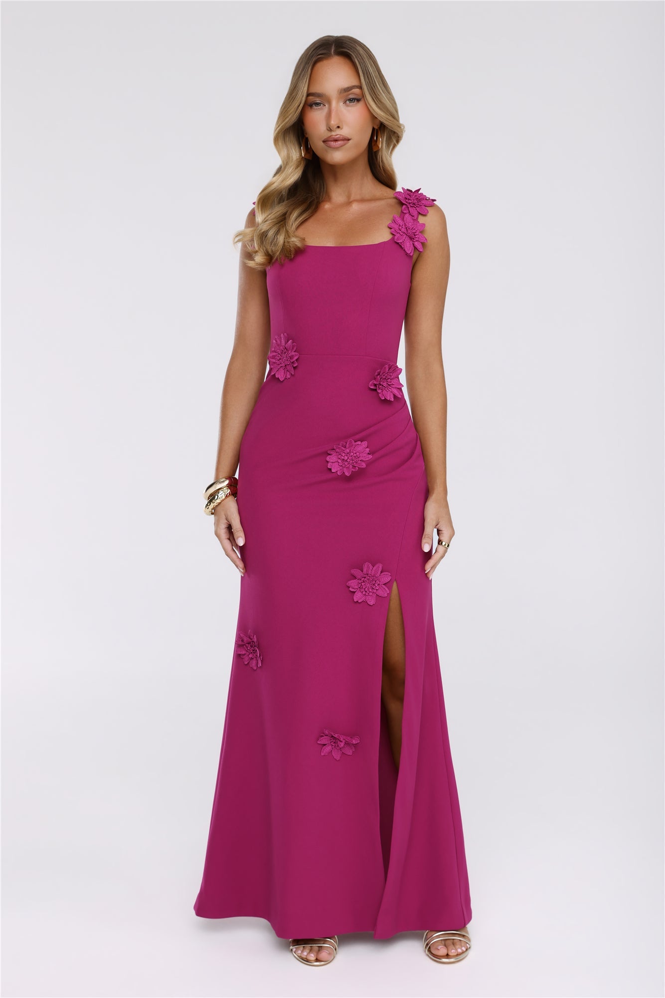 Moonlight Veil Maxi Dress Dark Pink
