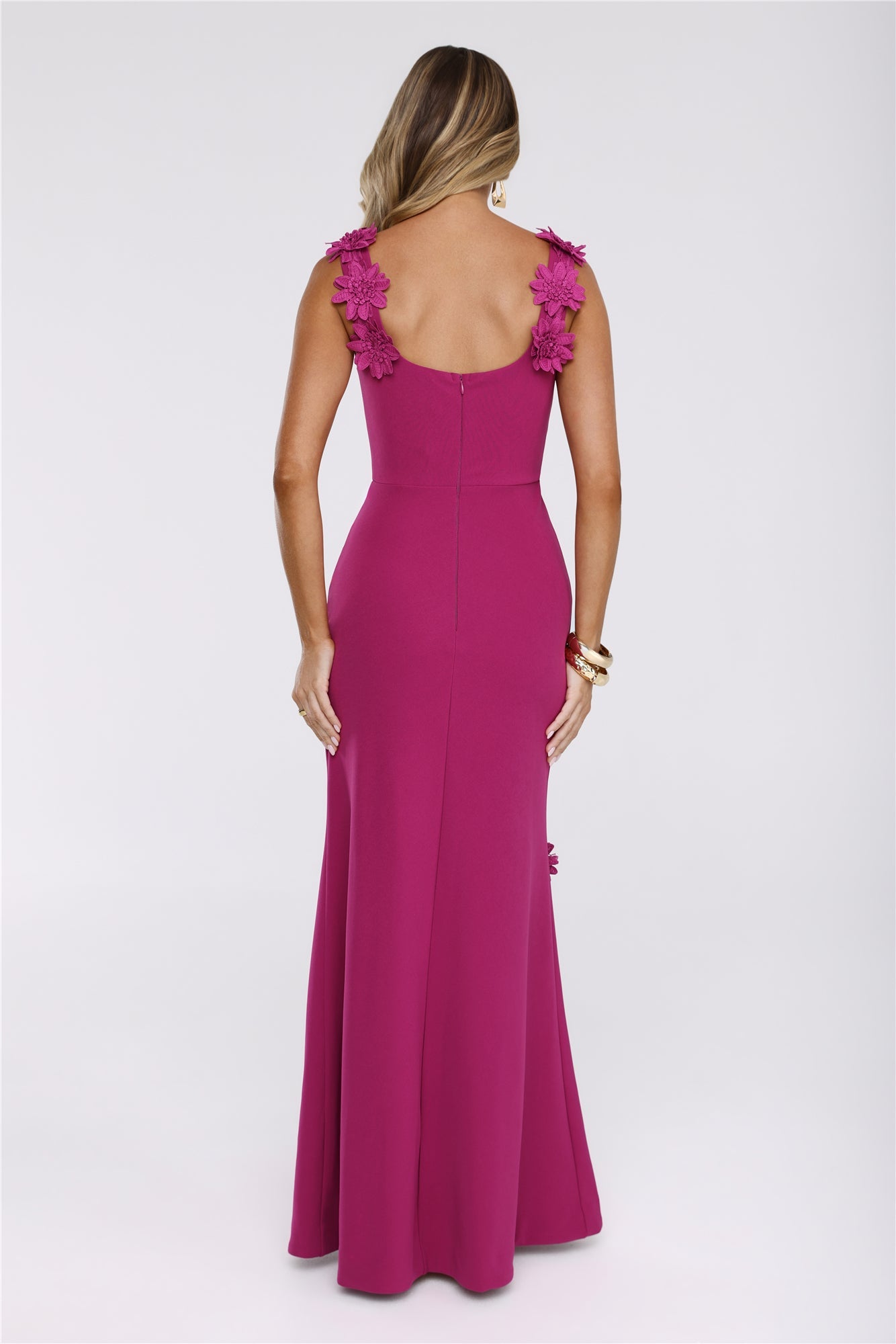 Moonlight Veil Maxi Dress Dark Pink