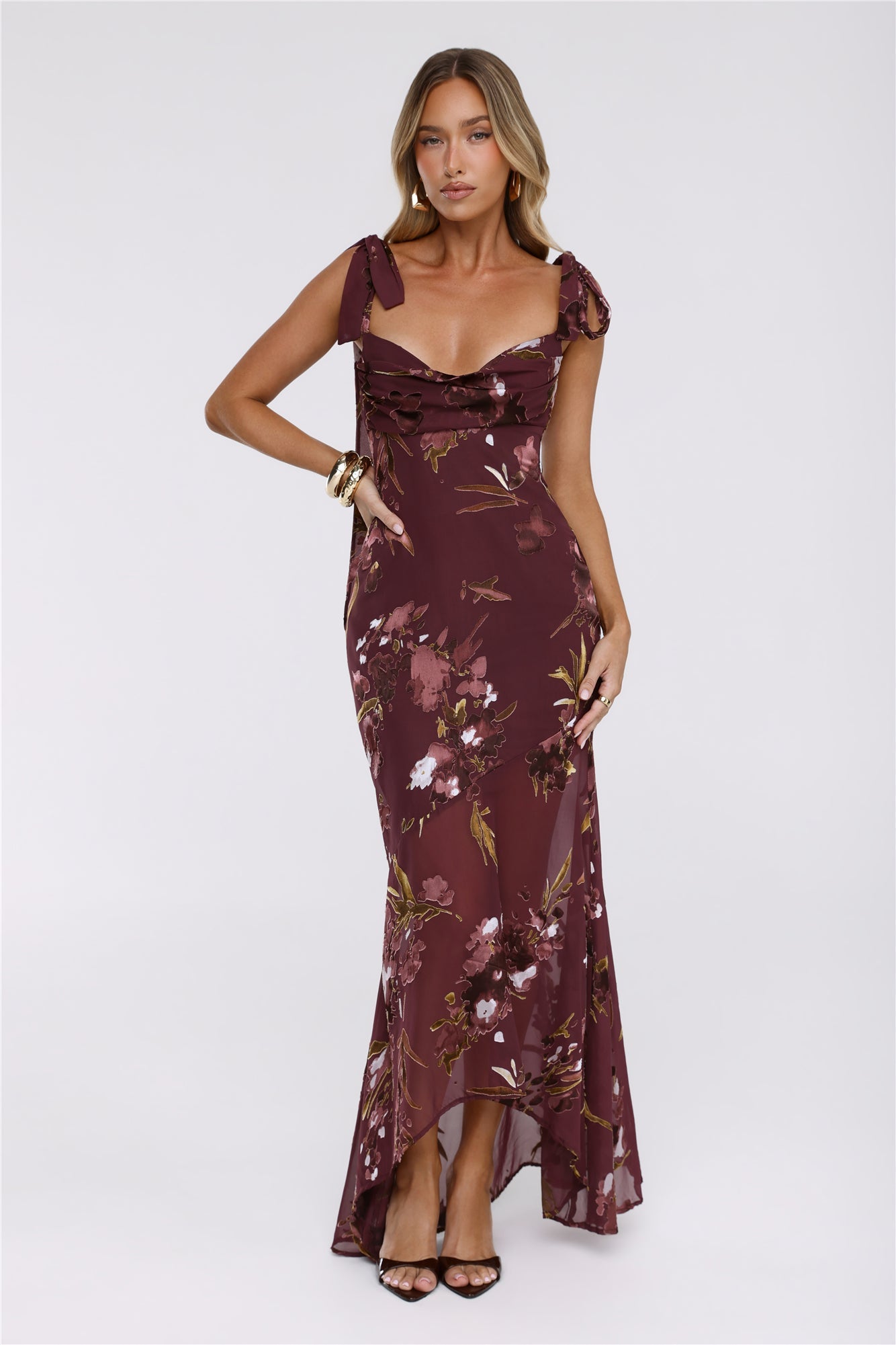 Closet Highlight Maxi Dress Burgundy