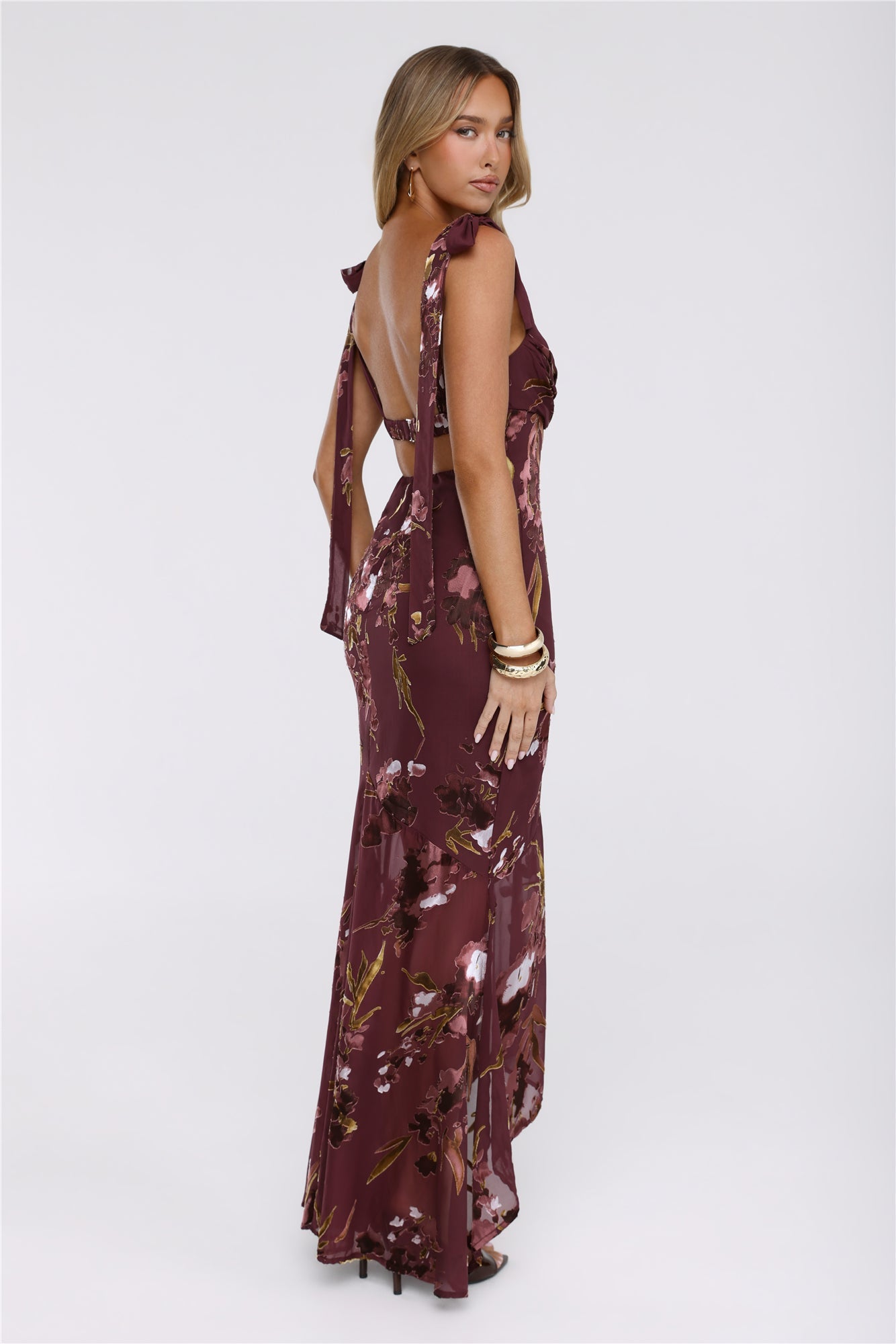 Closet Highlight Maxi Dress Burgundy