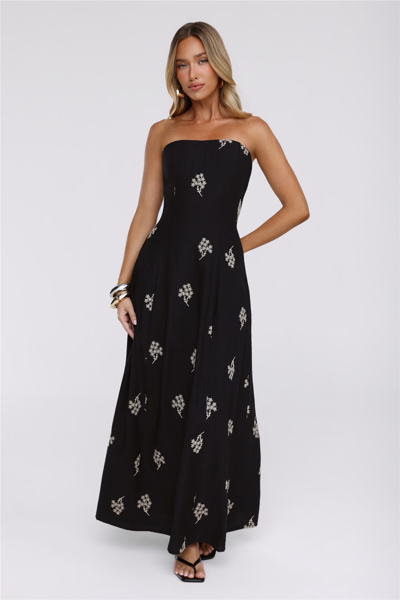 Icon Edit Strapless Maxi Dress Black