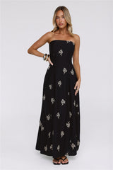 Icon Edit Strapless Maxi Dress Black