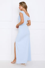 Elegant Euphoria Off Shoulder Maxi Dress Blue