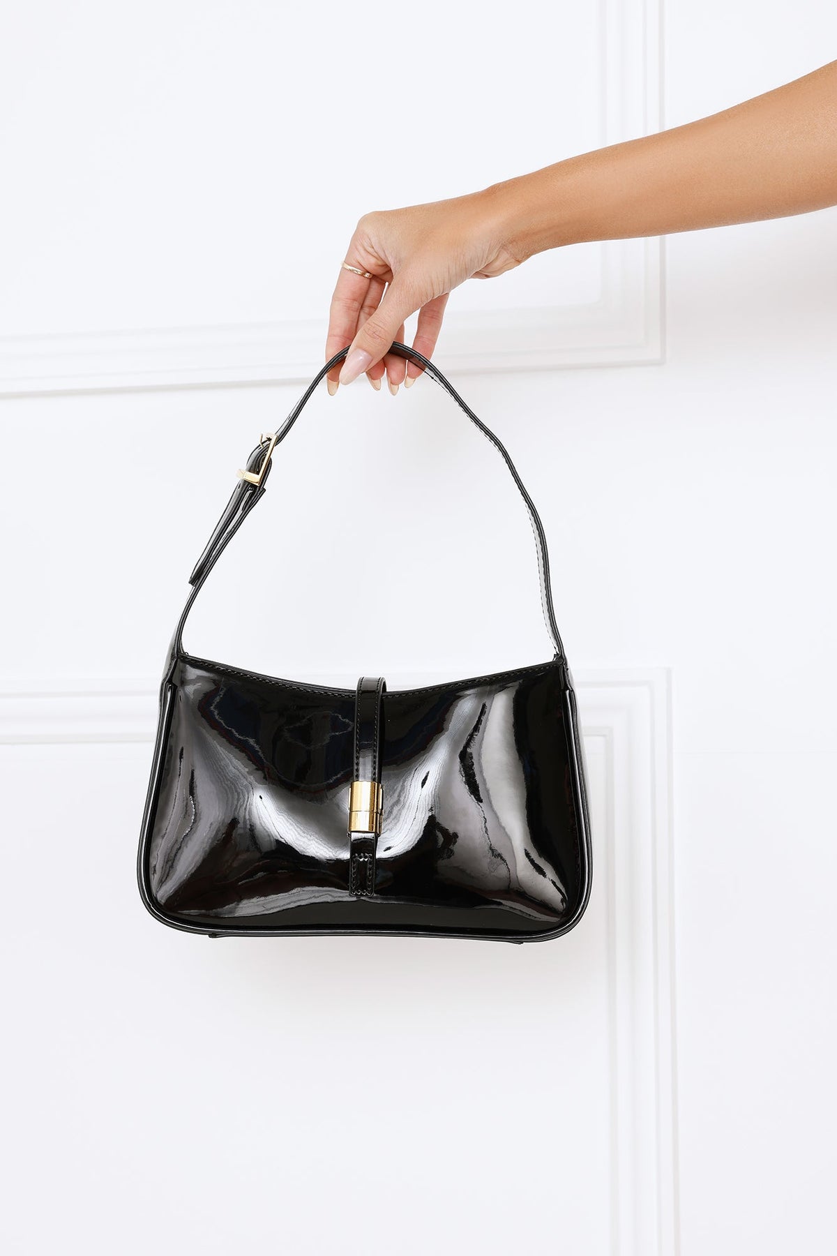 Clara Shoulder Bag Black Patent