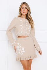 Autumn Bloom Knit Set Taupe