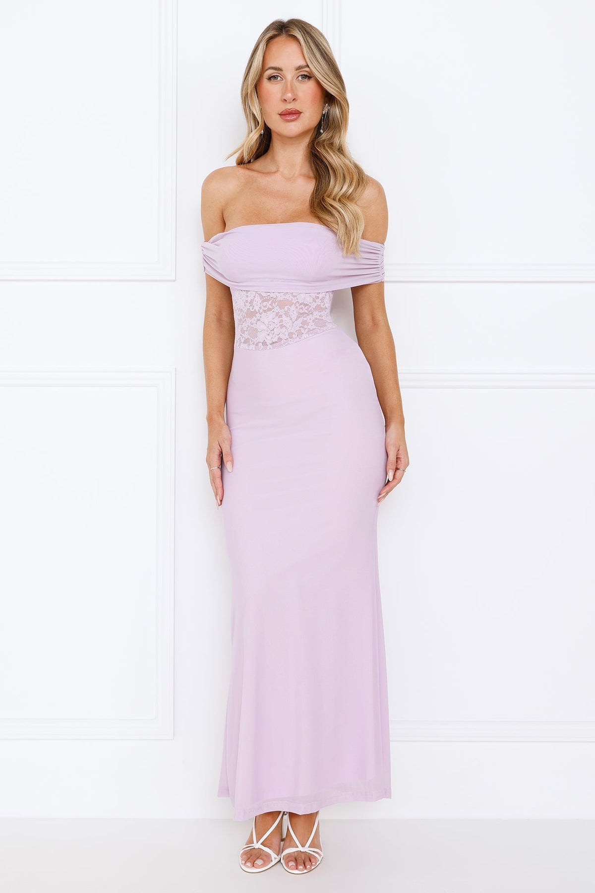 Celestine Off Shoulder Maxi Dress Lilac