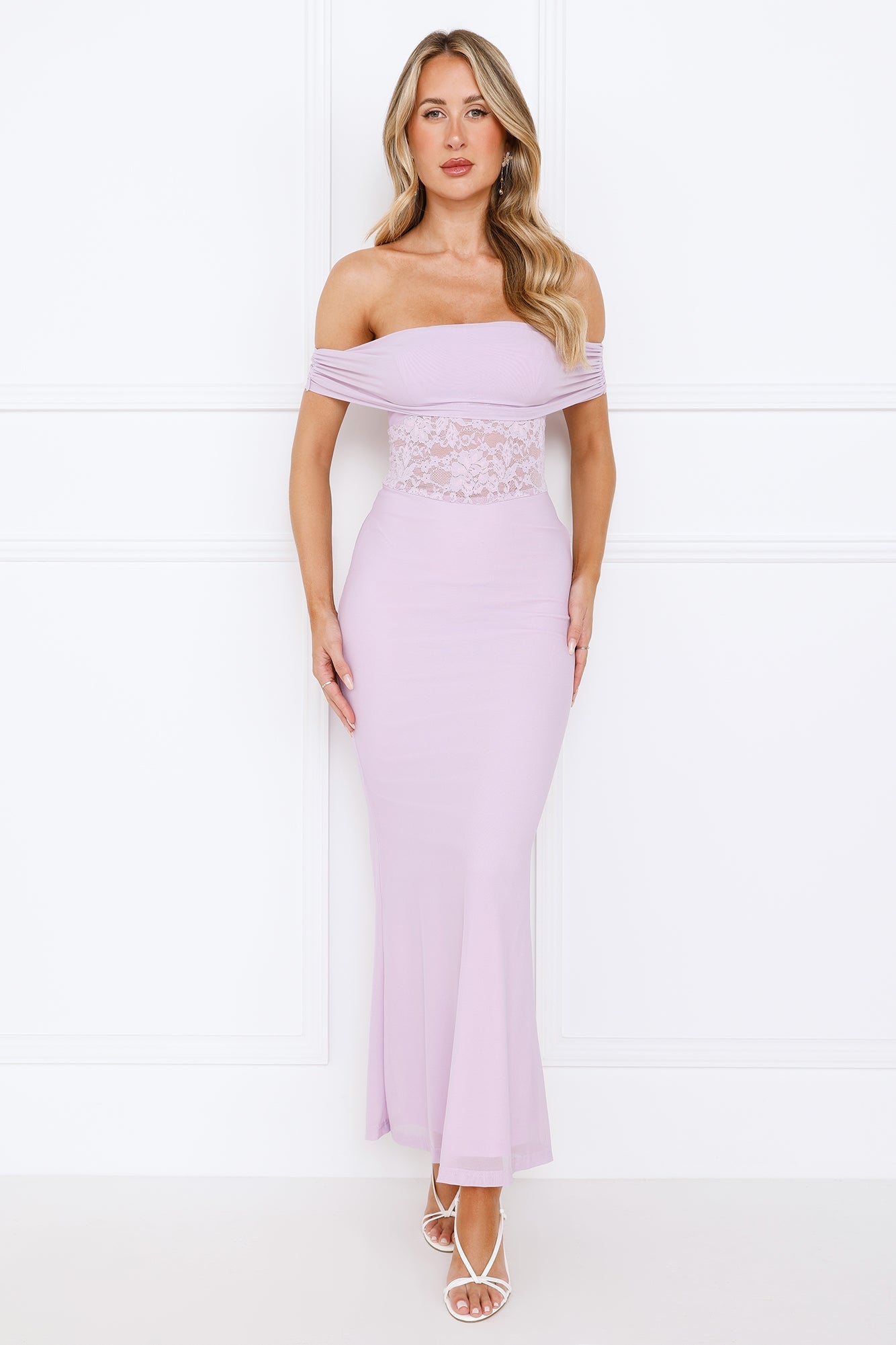Celestine Off Shoulder Maxi Dress Lilac