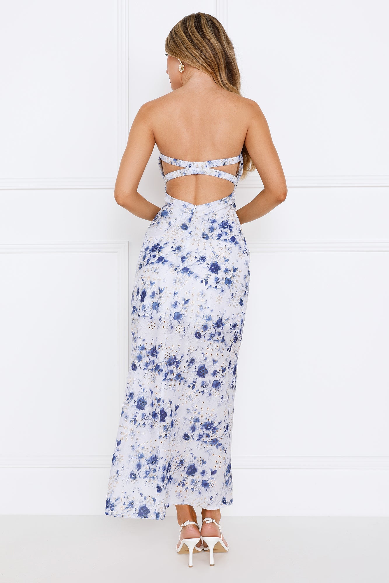 Full Of Love Strapless Maxi Dress Navy