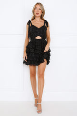 Gilded Glam Sequin Mini Dress Black