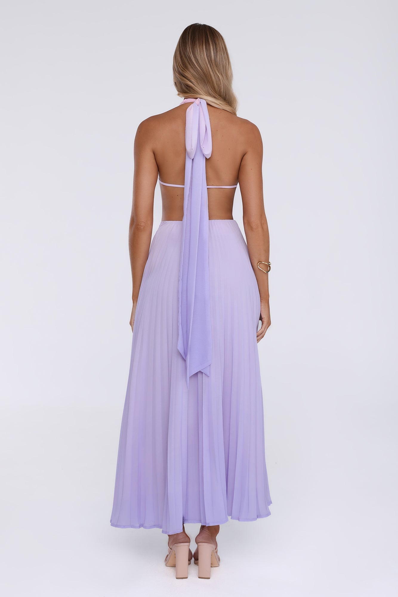 Chic Energy Shift Halter Maxi Dress Purple