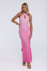 Chic Fix Halter Maxi Dress Pink