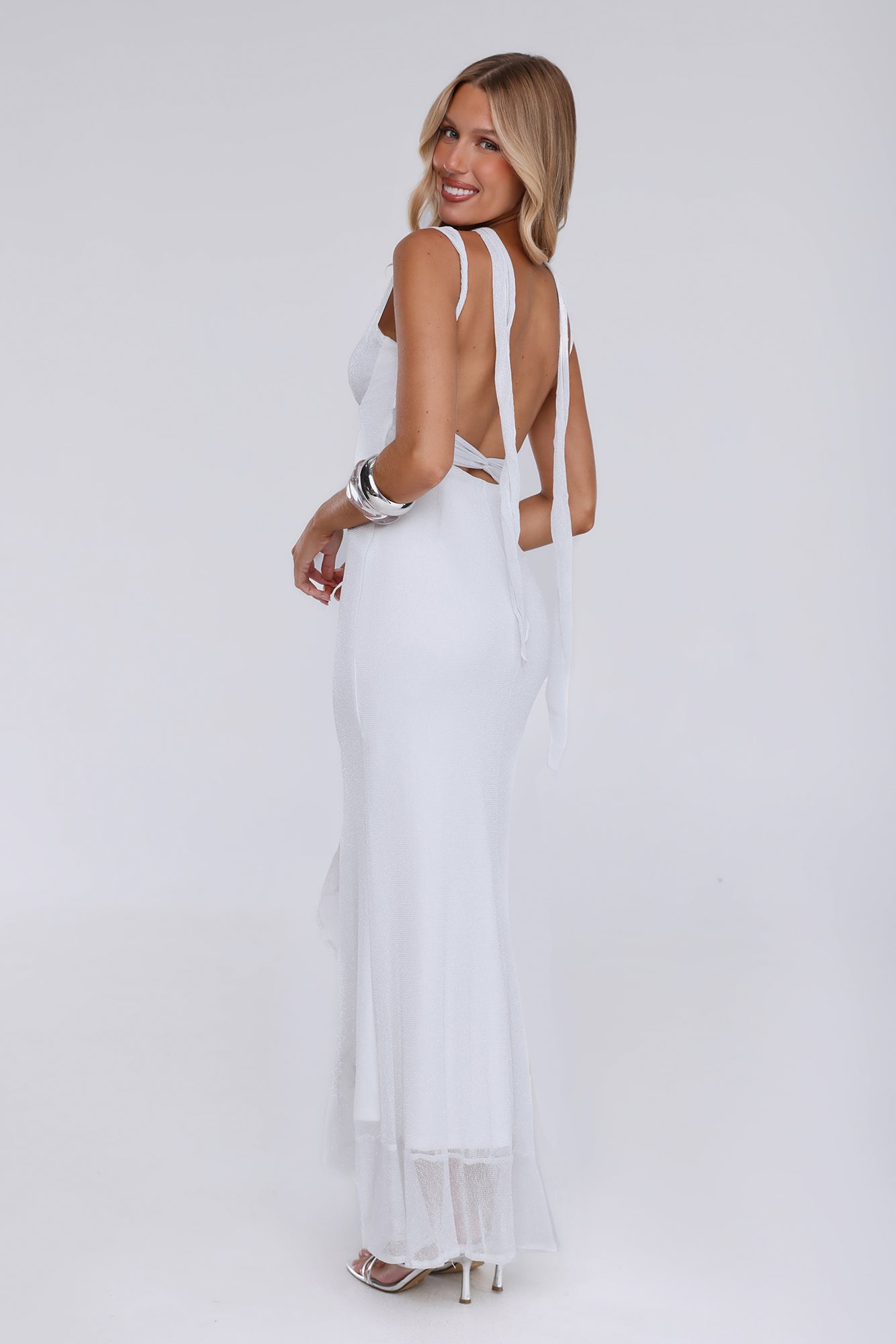 Glow In Twilight Maxi Dress Silver