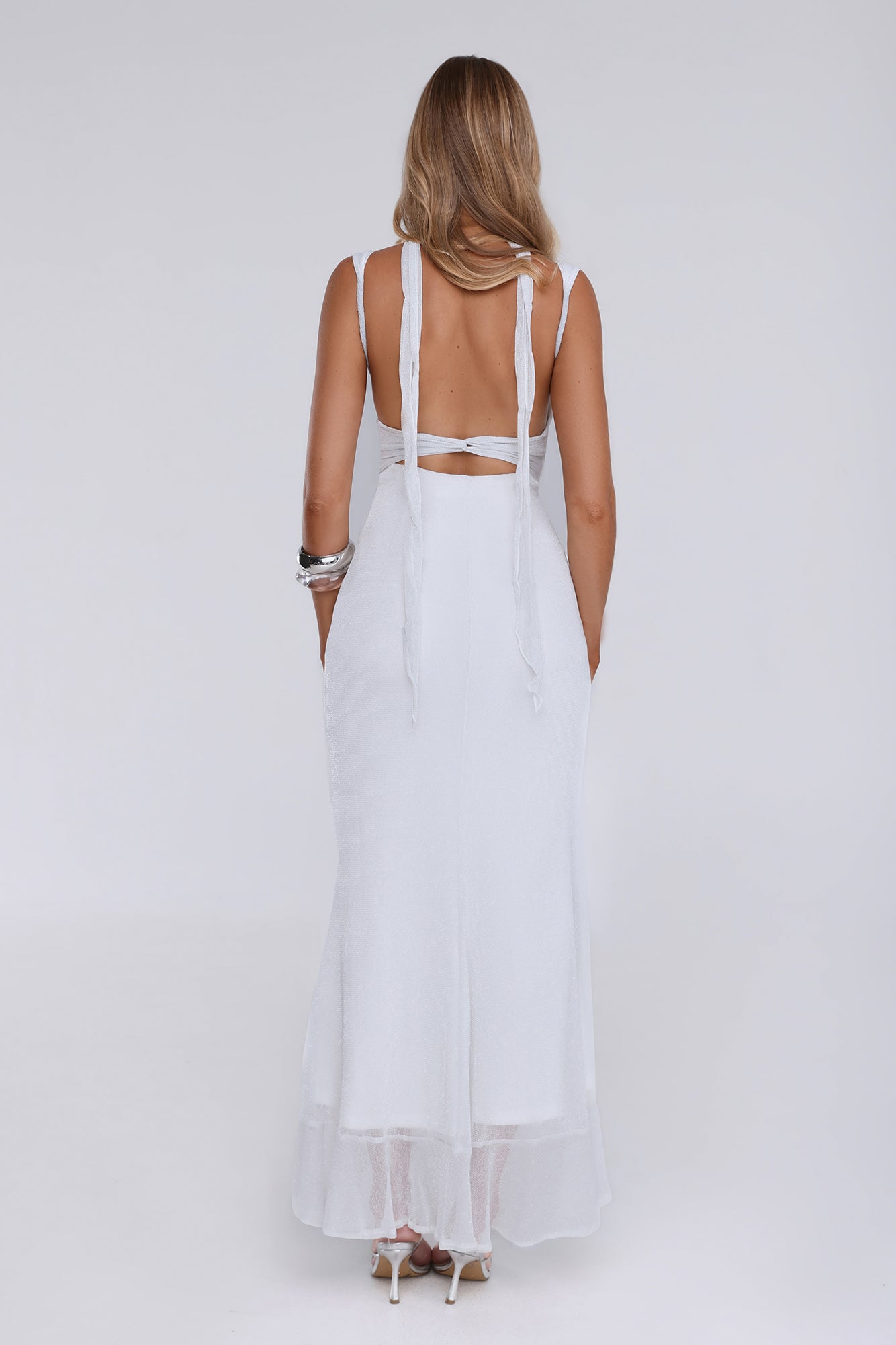Glow In Twilight Maxi Dress Silver